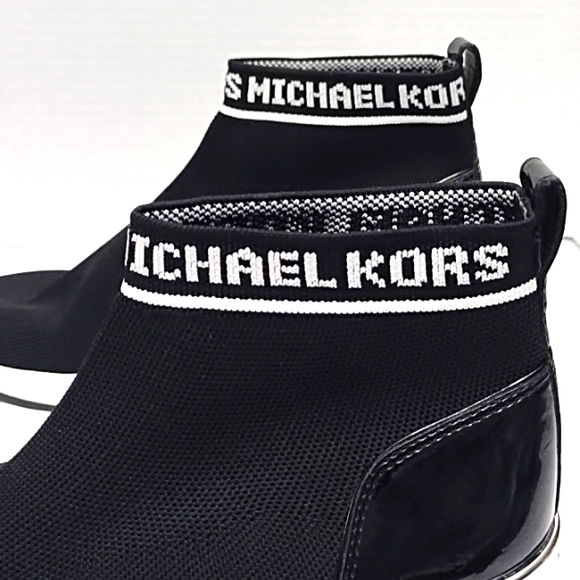 Michael Kors Skyler Stretch-Knit Sock Black/White Sneakers - Picture 10 of 11
